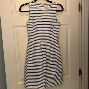 Loft xxs fit and flare striped dress